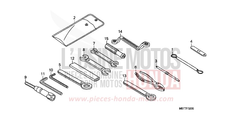 OUTILS de Varadero ABS PEARL CONCOURS BLACK (NHA65) de 2010
